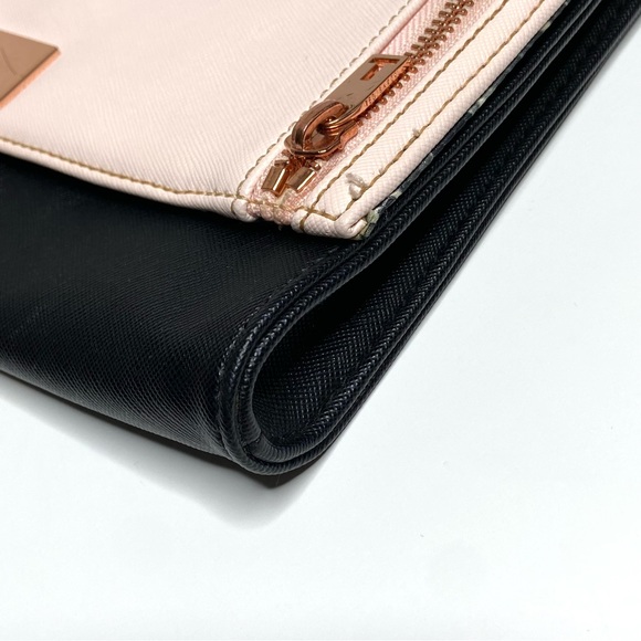 TED BAKER Pink & Black Sala Crosshatch Clutch Bag - Picture 9 of 16